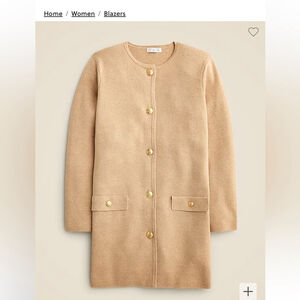 J Crew NWT Long Giselle sweater blazer in Heather khaki women's size‎ XXS